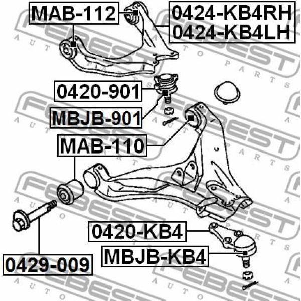 Пыльник шаровой опоры FEBEST (MBJB-KB4)