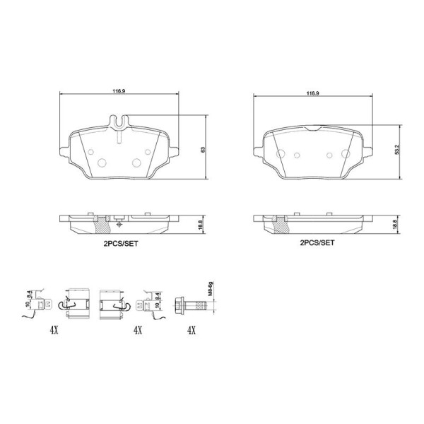 Гальмівні колодки дискові Brembo P50 162 (P50 162)