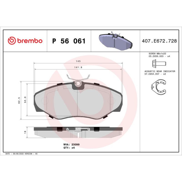 Гальмівні колодки дискові Brembo P56 061 (P56 061)