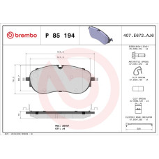 Гальмівні колодки дискові Brembo P85 194