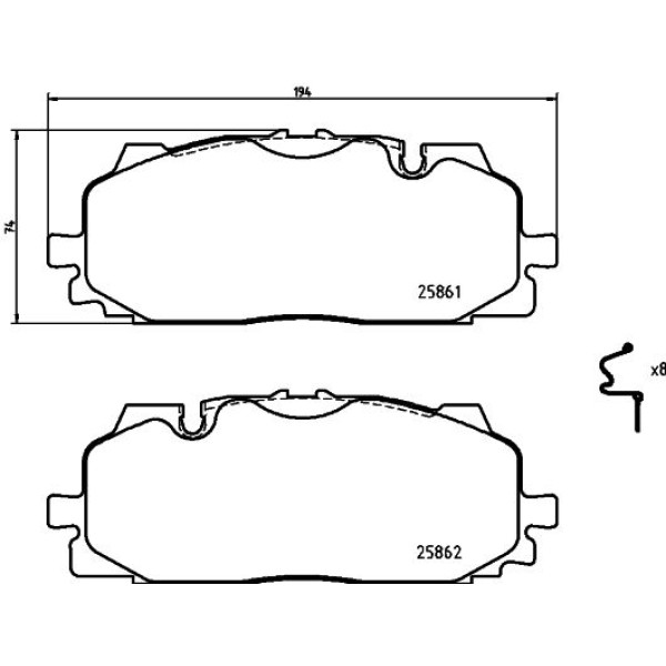 Гальмівні колодки дискові Brembo P85 165 (P85 165)