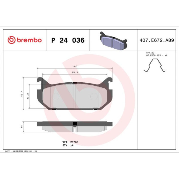 Гальмівні колодки дискові Brembo P24 036 (P24 036)