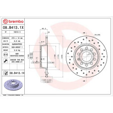 Гальмівний диск Brembo 08.B413.1X