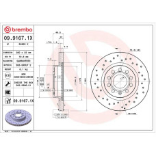 Гальмівний диск Brembo 09.9167.1X