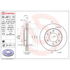 Гальмівний диск Brembo 09.A911.11