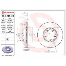 Гальмівний диск Brembo 09.C240.20