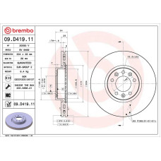 Гальмівний диск Brembo 09.D419.11
