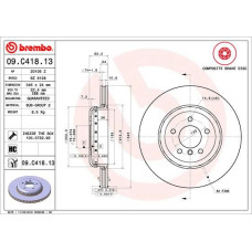 Гальмівний диск Brembo 09.C418.13