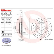 Гальмівний диск Brembo 09.A761.1X