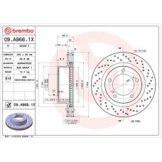 Гальмівний диск Brembo 09.A966.1X