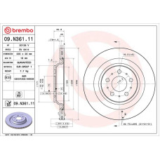 Гальмівний диск Brembo 09.N361.11