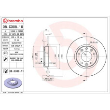 Гальмівний диск Brembo 08.C308.11
