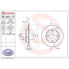 Гальмівний диск Brembo 09.A421.10