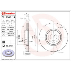 Гальмівний диск Brembo 09.9162.11
