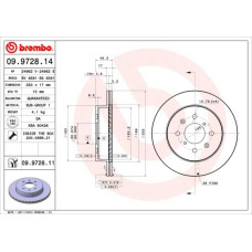 Гальмівний диск Brembo 09.9728.11