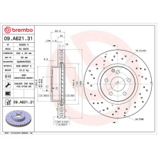 Гальмівний диск Brembo 09.A621.31