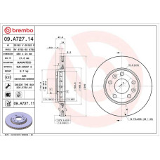 Гальмівний диск Brembo 09.A727.14