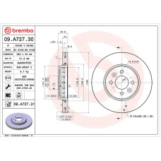 Гальмівний диск Brembo 09.A727.31