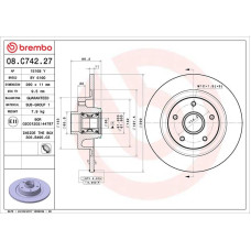 Гальмівний диск Brembo 08.C742.27