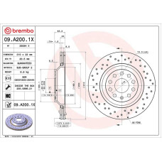 Гальмівний диск Brembo 09.A200.1X