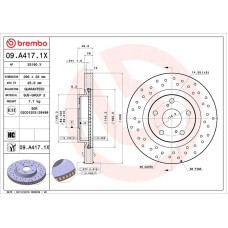 Гальмівний диск Brembo 09.A417.1X