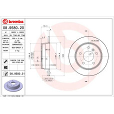 Гальмівний диск Brembo 08.9580.20