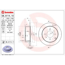 Гальмівний диск Brembo 08.A114.11