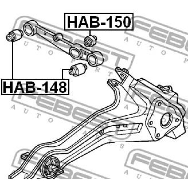 Сайлентблок подвески FEBEST (HAB-150)