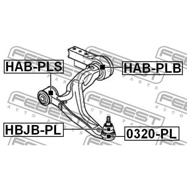 Сайлентблок подвески FEBEST (HAB-PLB)
