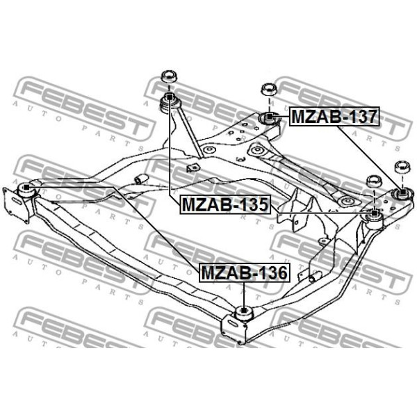Сайлентблок подвески FEBEST (MZAB-136)