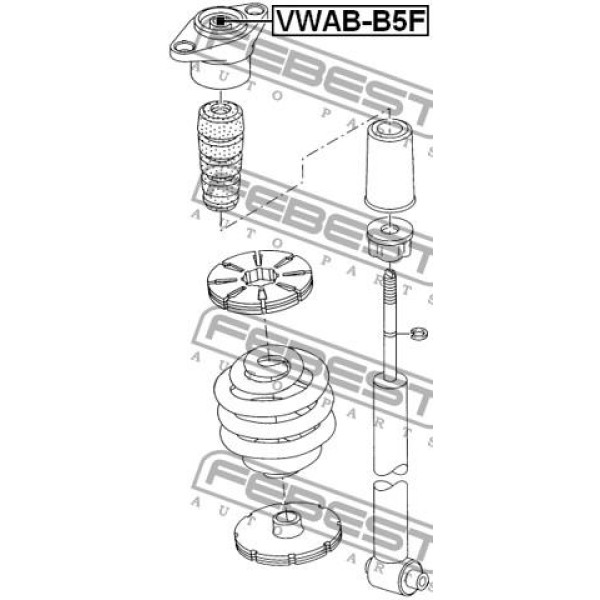 Сайлентблок подвески FEBEST (VWAB-B5F)