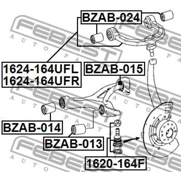 Сайлентблок подвески FEBEST (BZAB-024)