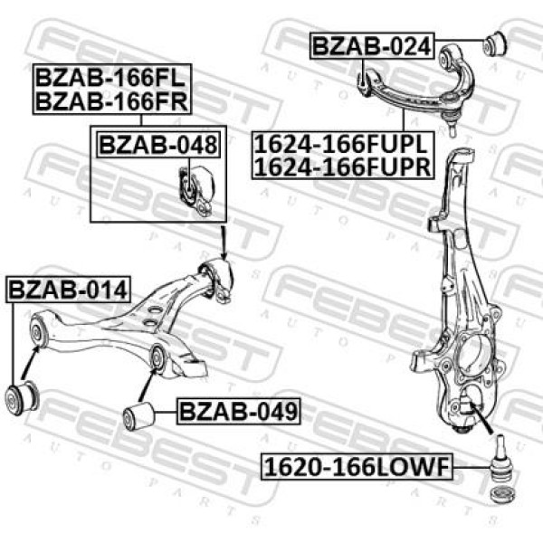 Сайлентблок подвески FEBEST (BZAB-166FL)
