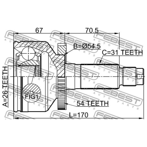 ШРУС FEBEST (2210-CARNA54)
