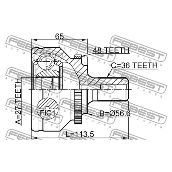 ШРУС FEBEST (2710-V70A48)