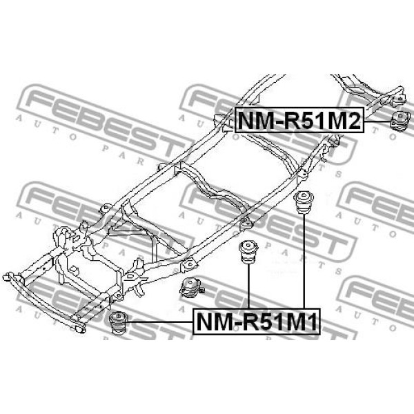 Опора подрамника FEBEST (NM-R51M1)