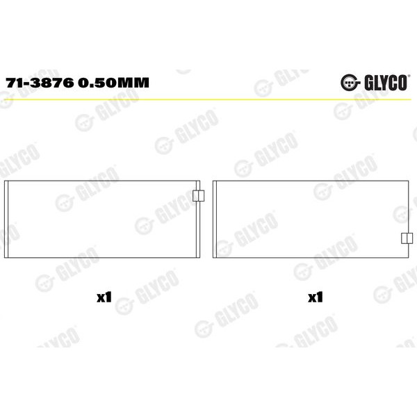Вкладыши шатунные на 1 шатун (71-3876 0.50MM)