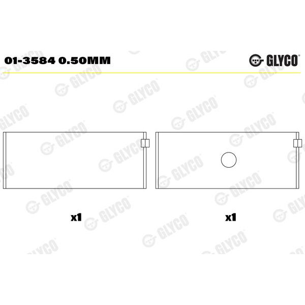 Вкладиші шатунні на 1 шатун (01-3584 0.50MM)