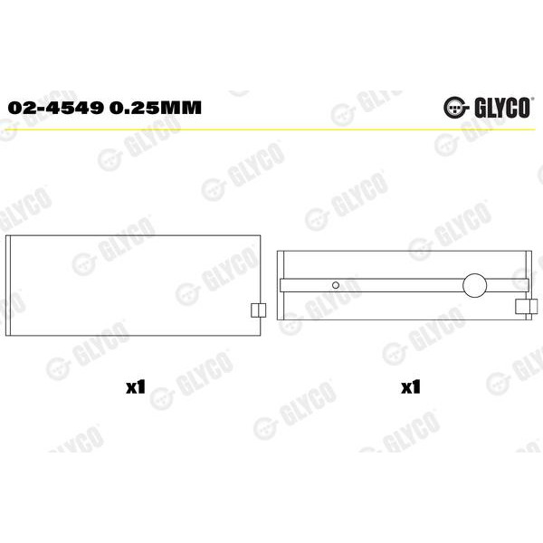 Вкладыш шатунный (1CYL) (02-4549 0.25MM)
