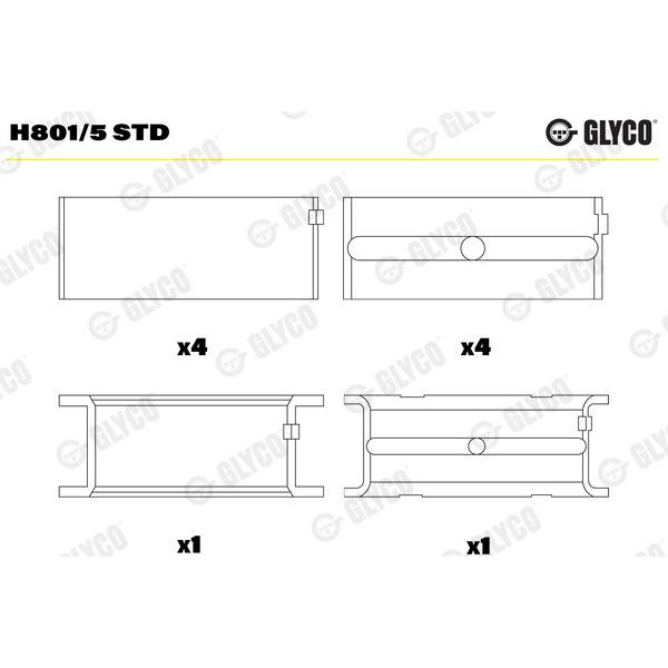 Вкладиші корінні (к-кт) (H801/5 STD)